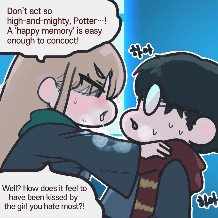 Female Draco confronting Harry after a kiss